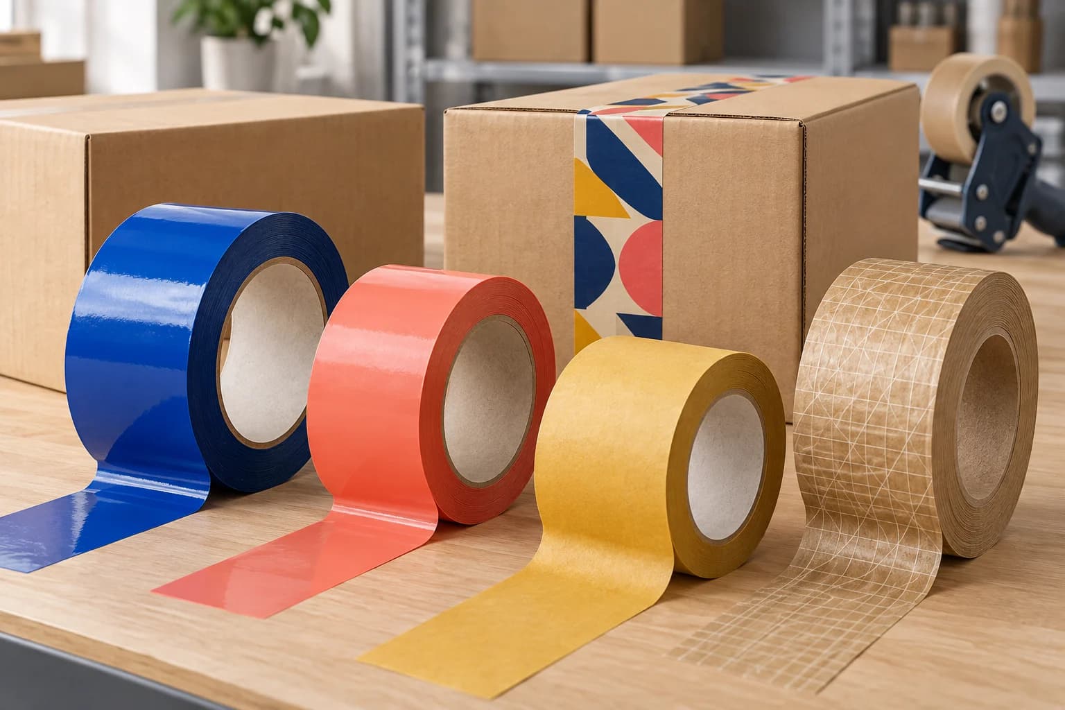 Custom film, paper and water-activated packaging tapes